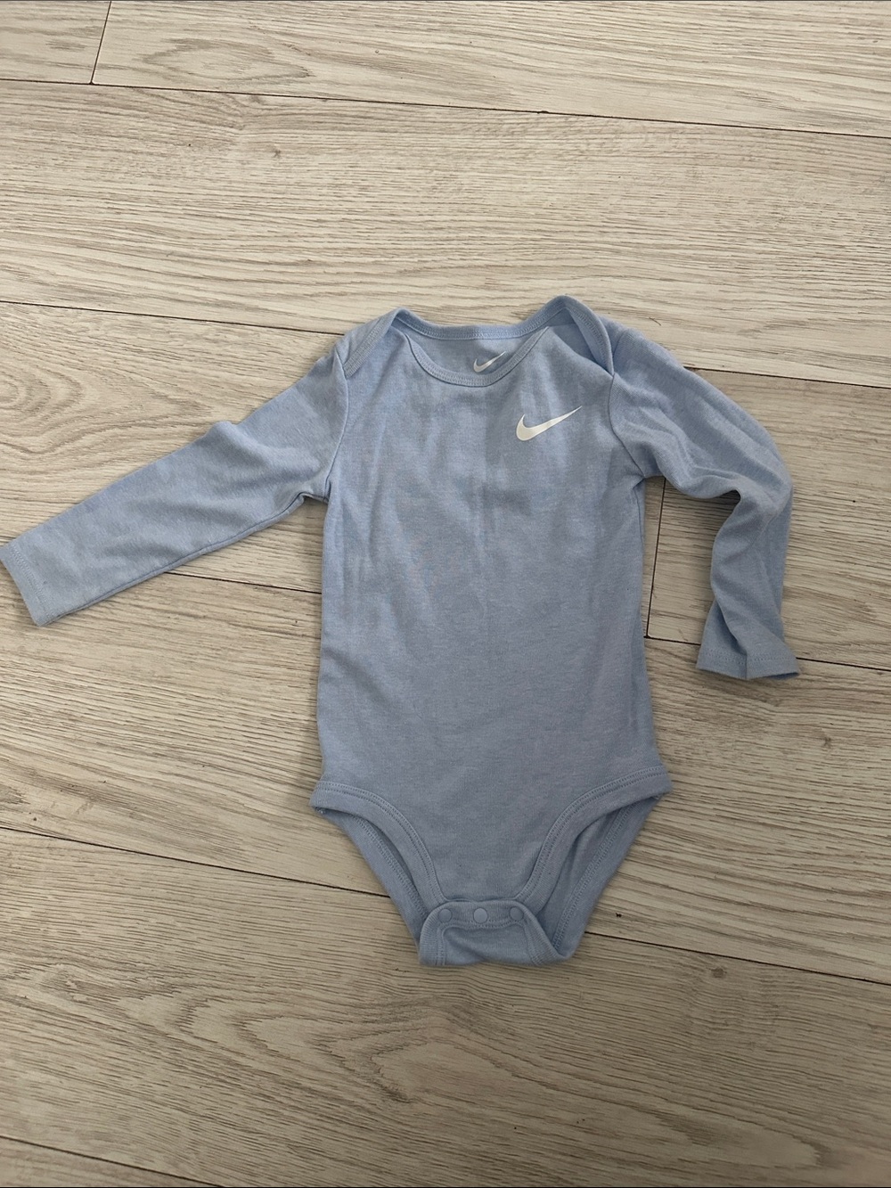 Nike Light Blue Long Sleeve Baby One-Piece